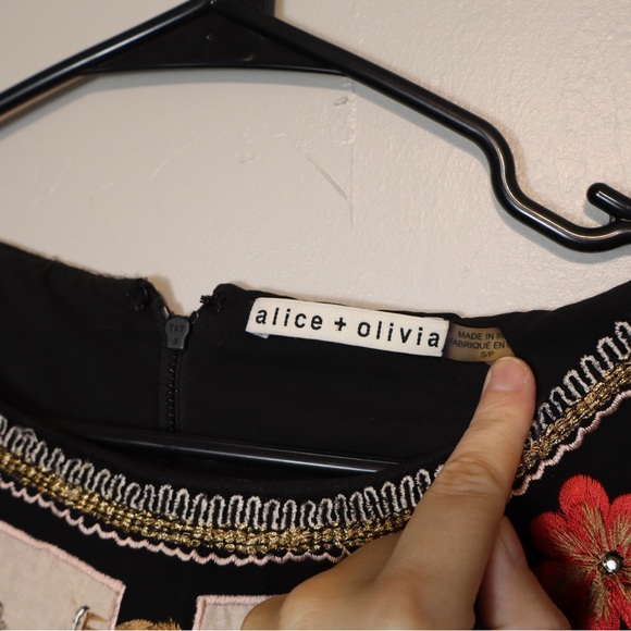 Alice + Olivia Eleonora Multicolored Embroidered Celeb Favorite Mini Dress Small - Picture 8 of 13